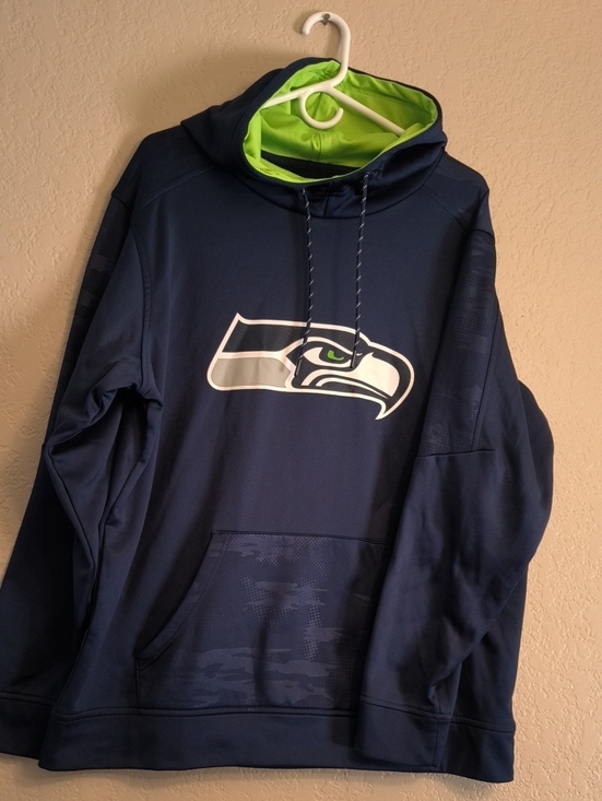 NFL Other - NFL Superbowl Champions Seattle Seahawks Navy Hoodie W/ Neon Green Hood Mens XL